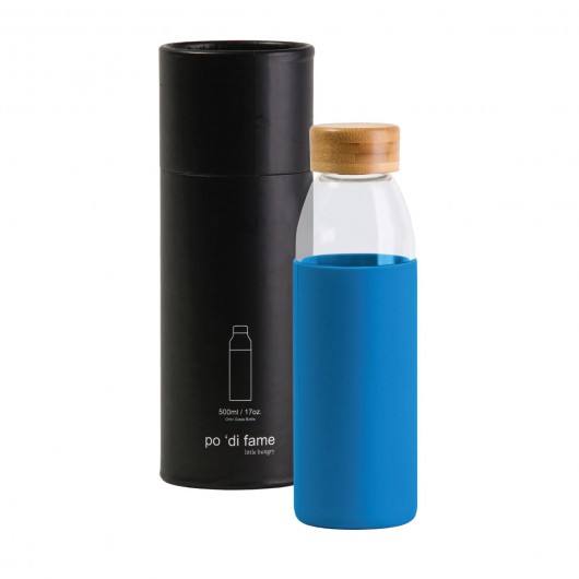 Electric Blue Orbit Glass Bottles